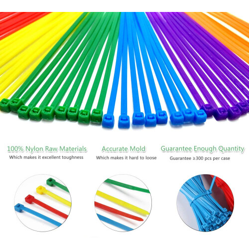 Lenitech 4 inch 300 PC-uri de cablu multifunc?ional, asortate colorate 2