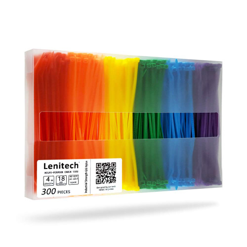 Lenitech 4 inch 300 PC-uri de cablu multifunc?ional, asortate colorate