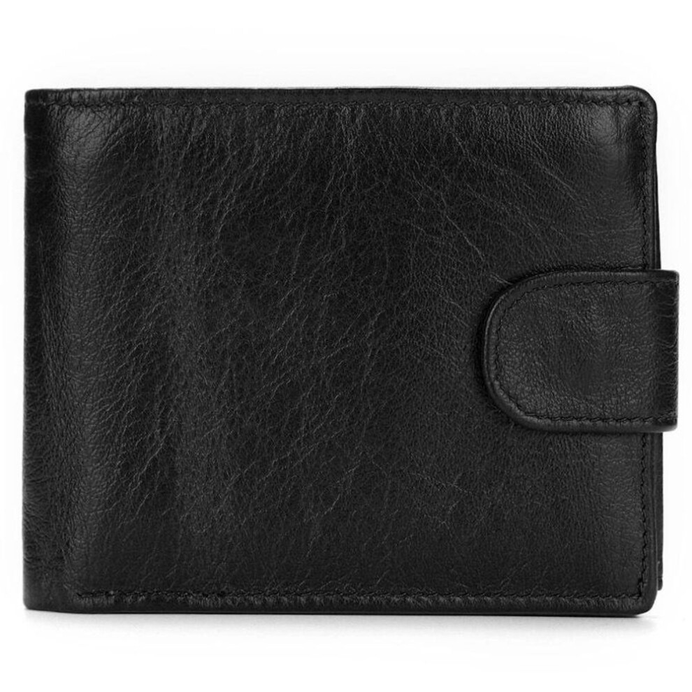 (black) Brand Men Wallets Genuine Leather Short Coin Purse Fashion Hasp Wallet For Male Portomonee With Card Holder Photo Holder
