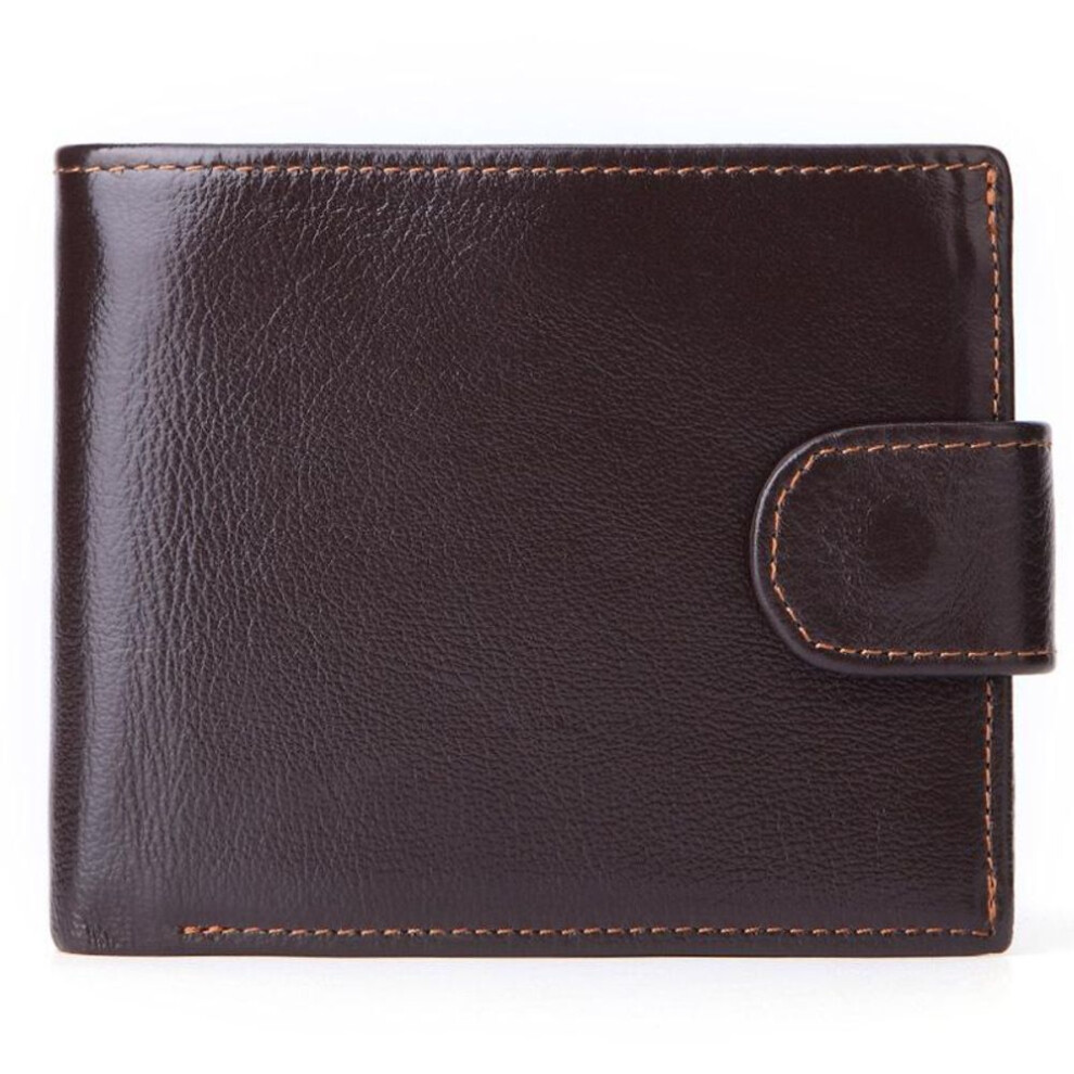 (dark coffee) Brand Men Wallets Genuine Leather Short Coin Purse Fashion Hasp Wallet For Male Portomonee With Card Holder Photo Holder