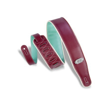 Tracolla per chitarra in vinile bordeaux / schiuma di mare da 2 3/4"""" di larghezza / crema schiuma di mare bordeaux