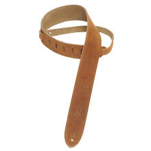 Tracolla per chitarra in pelle scamosciata color miele larga 2"" / Miele
