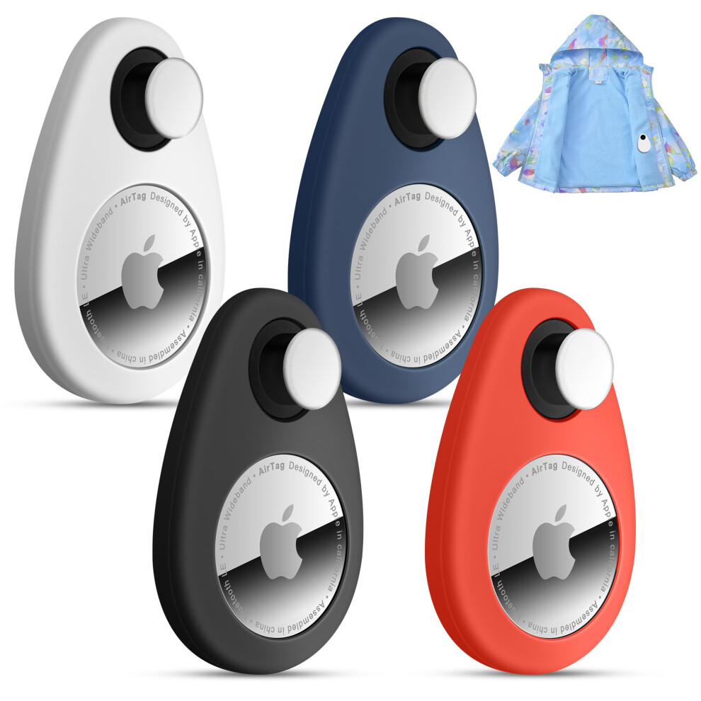 Airtag Holder For Kids Hidden 4 Pack Gps Tracker Case Anti-Removal Airtag Silicone Case With Pins Suitable For Children Elderly Pets Backpack Luggage( 6933949704330
