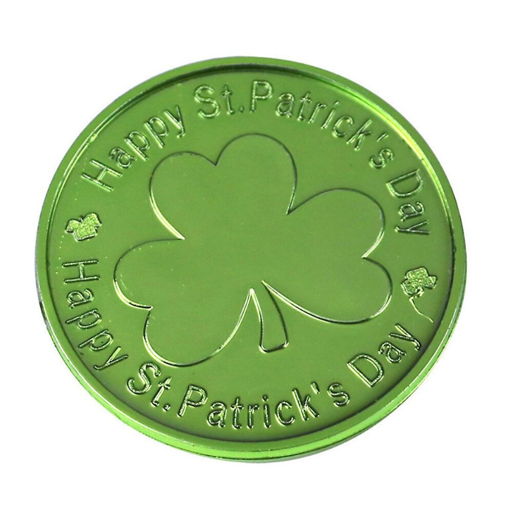 () St. Patrick's Day Lucky Shamrock Coins, Good Luck And Coins For Irish Carnival Festival Party Favors Decorations Green/Gold
