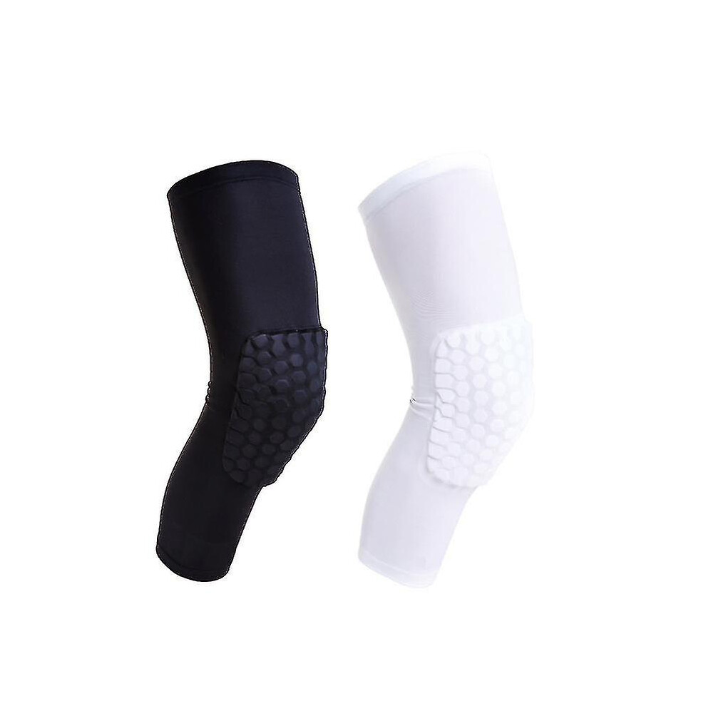 (, Xl) Basketball Honeycomb Anti-Slip Knee Pads Unisex Sports Equipment White
