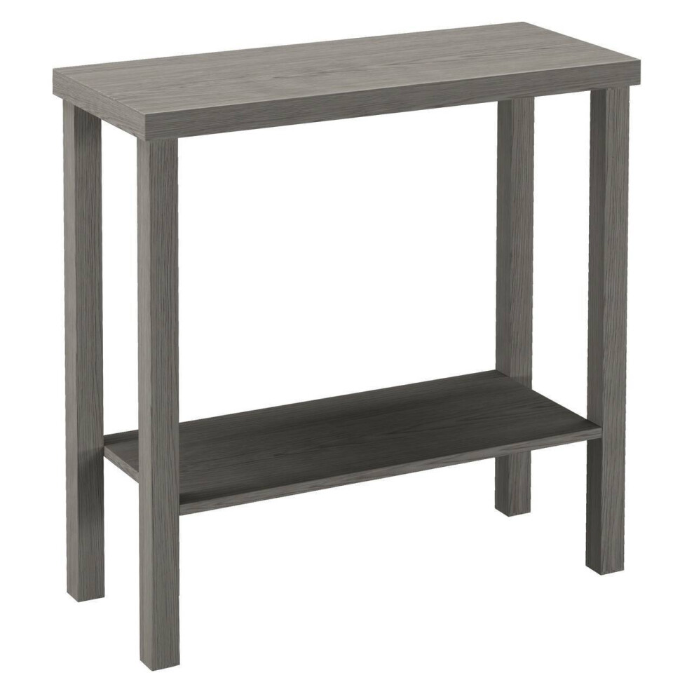 (Cedar Grey) 2-Tier Wooden Narrow Console Side Table Entryway Hallway Furniture Home Office