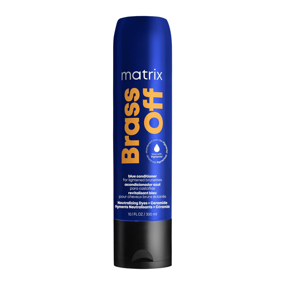 Matrix Brass Off Blue Conditioner | Removes Brassy Orange Undertones | Color Depositing & Toning | Pigmented Conditioner For Lightened Brunettes | For