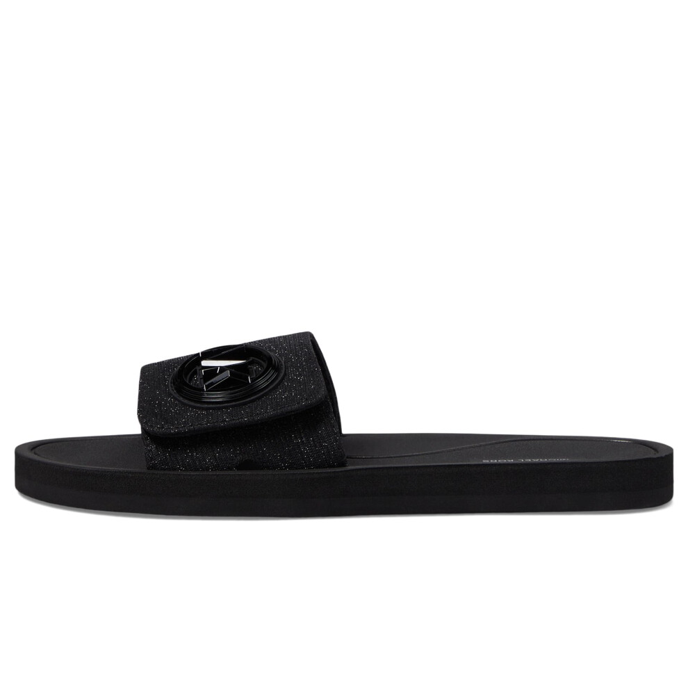 Michael Kors Women's MK Charm Slide Sport Sandal Black 7