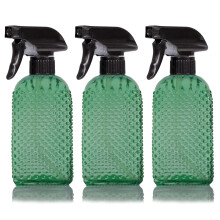Botellas de vidrio OEXEO, pulverizador manual, boquilla ajustable (spray, chorro), envase reutilizable (3 PCS, Verde)