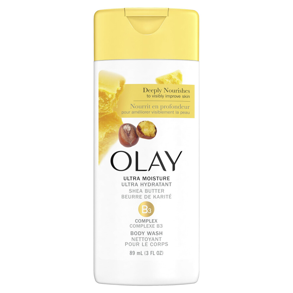 Olay Ultra Moisture Body Wash For Women Shea Butter Scent Travel Size 3 Oz (Pack Of 3)