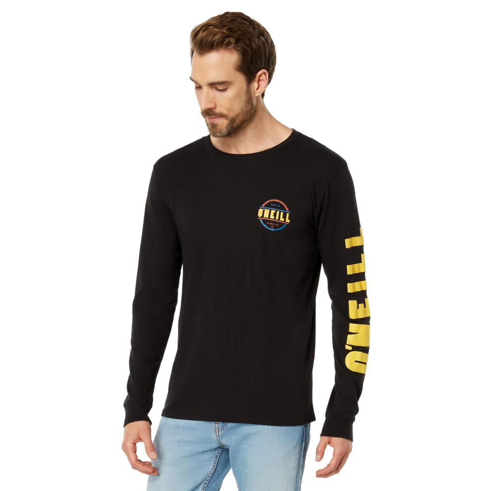 O'NEILL Mens Tricolor Graphic Long Sleeve T-Shirt Black L