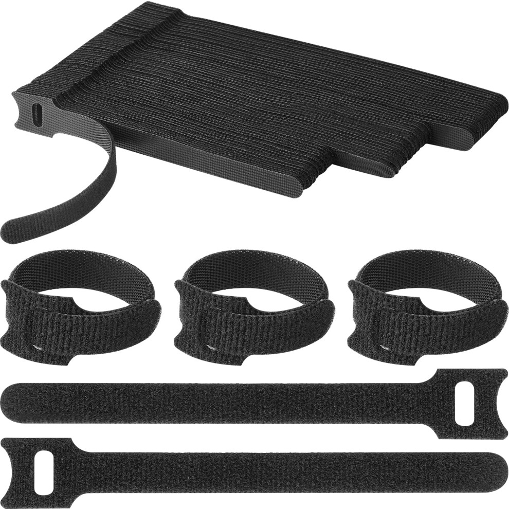 Pasow 60 Fascette Per Cavi In Microfibra Di Fissaggio (6/7/8 Pollici, Nero)-image