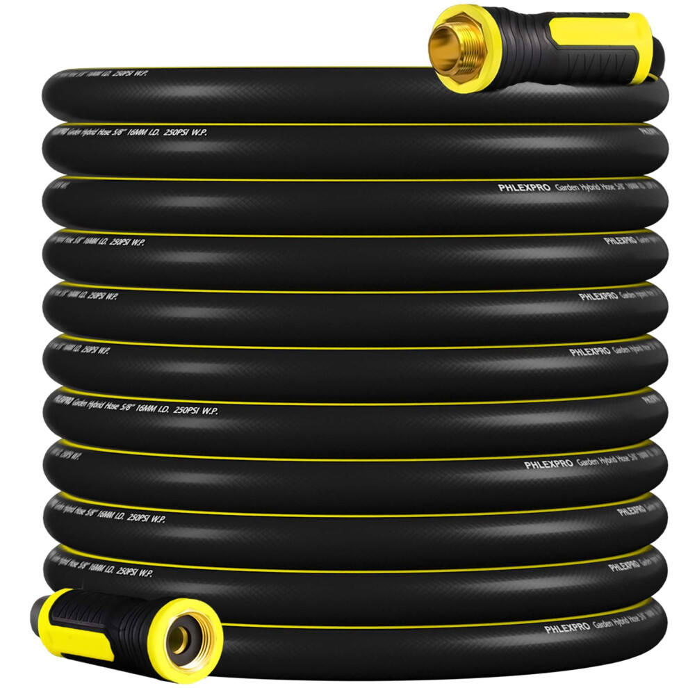 Gartenschlauch 50 Fuß – Phlex Pro Hochleistungs-Premium-3-Lagen-Wasserschlauch Aus 5/8-Zoll-Gummi – Innovativer, Flexibler, Leichter Hybrid-Wasse-image