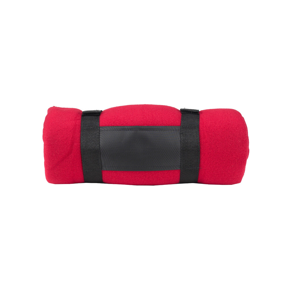 Picnic At Ascot Red Fleece Blanket With Carrier