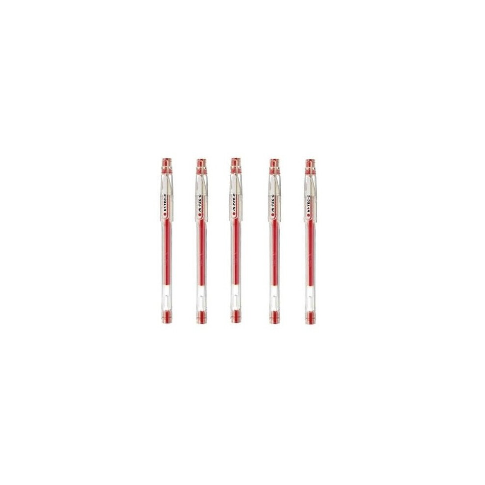 Pilot Hi-Tec-C 03 Gel Ink Pen Micro Fine Point 0.3mm Red Ink LH-20C3 Value Set Of 5