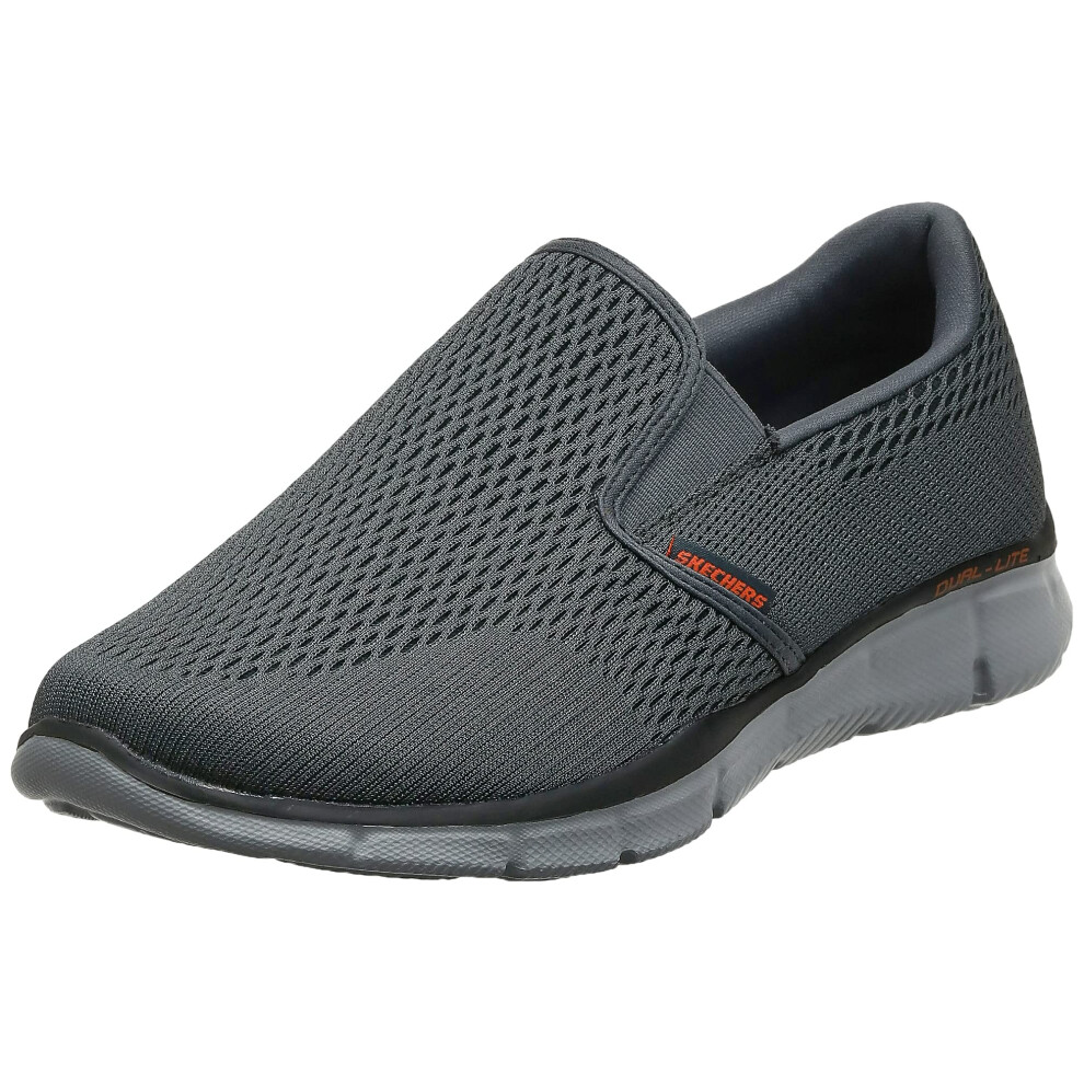 Skechers Mens Equalizer Double Play Slip On Loafer Charcoal/Orange 9 Wide US