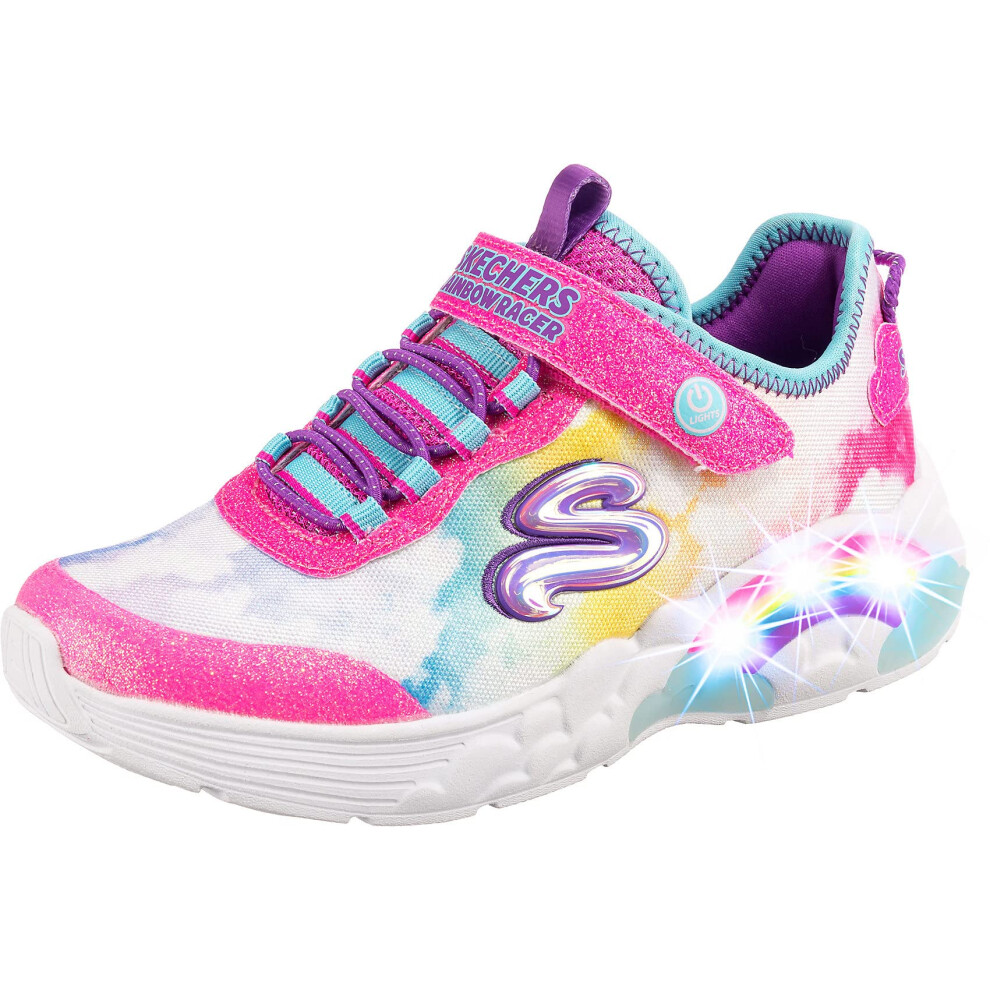 Skechers Kids Girls Rainbow Racer Sneaker Pink/Multi 2 Little Kid