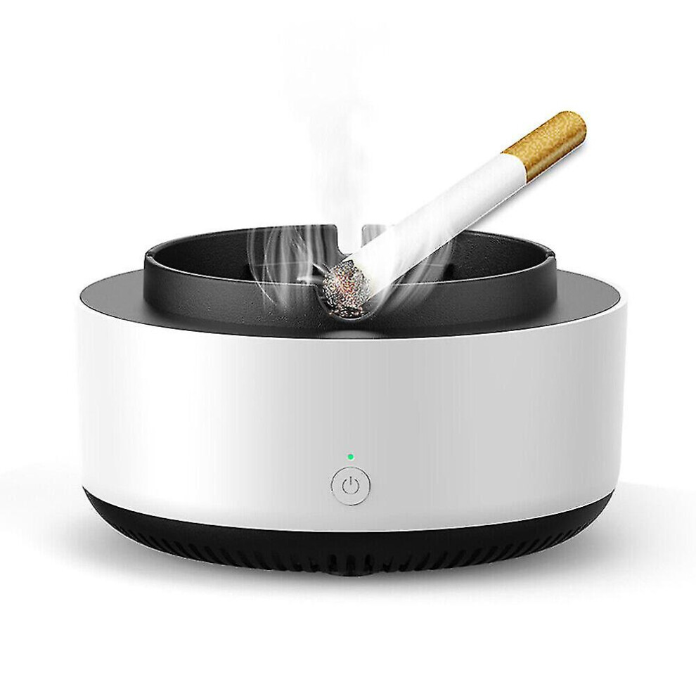 (White) Air Purifier Intelligent Ashtray Smokeless Ashtray For Workplace Car Outdoor White