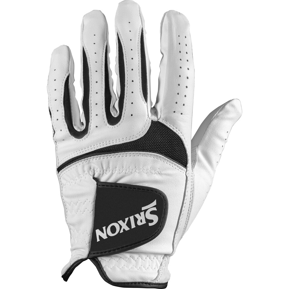 Srixon Tech Cabretta Golf Glove Worn on Left Hand M White Cadet Medium