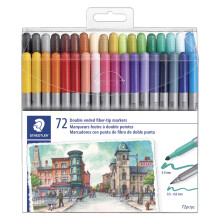 Staedtler DoubleEnded FiberTip Markers Assorted Colors Set of 72