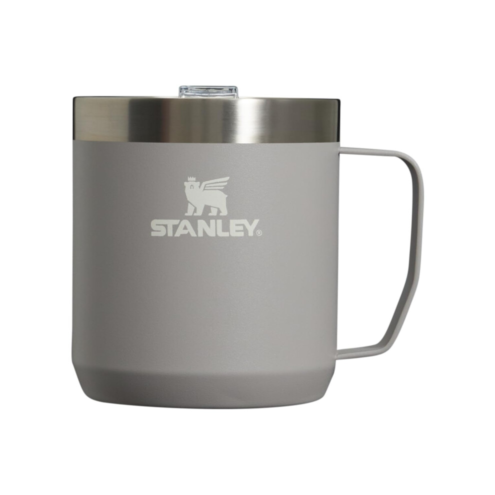 Stanley Stay Hot Camp Mug - Durable 18/8 Stainless Steel Insulated Mug - Splash-Free Tritan Drink-Thru Lid - 12 OZ - Ash 2.0