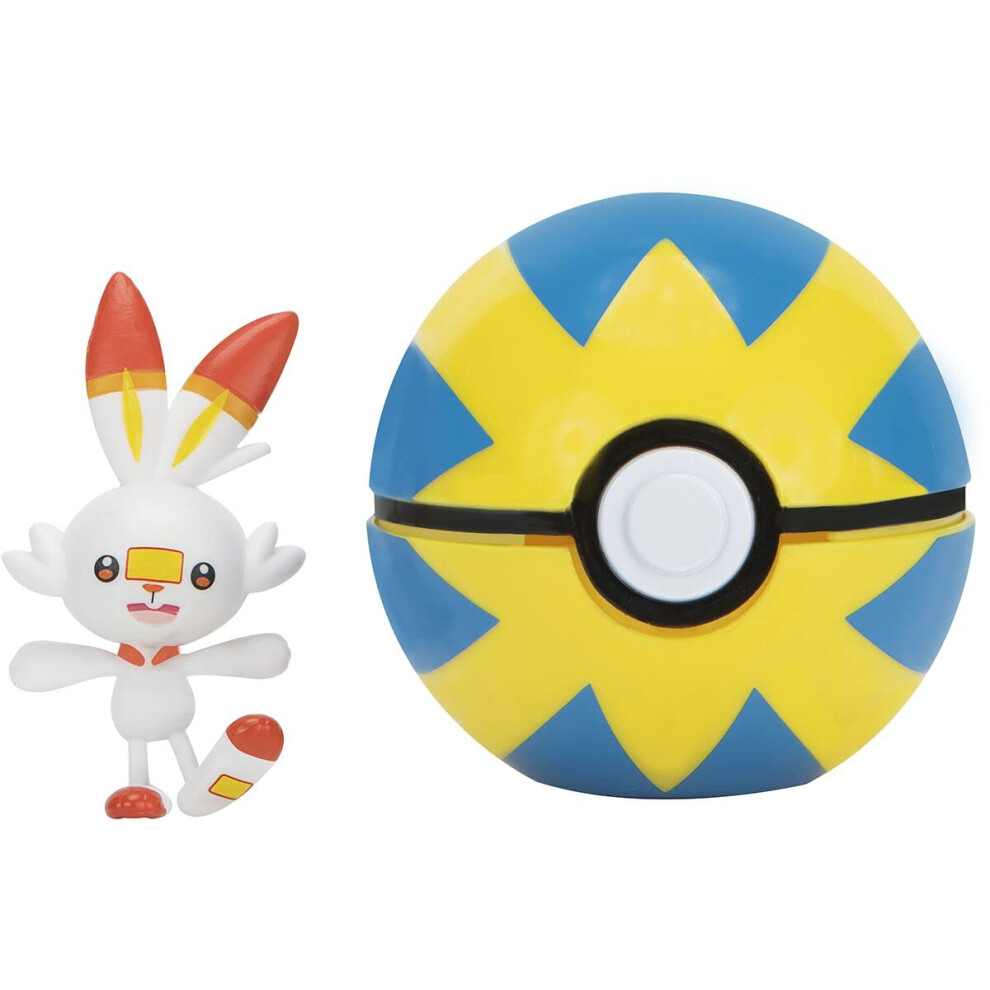 Pokemon Clip N Go Scorbunny With Quick Ball Battle Ready Action Figure