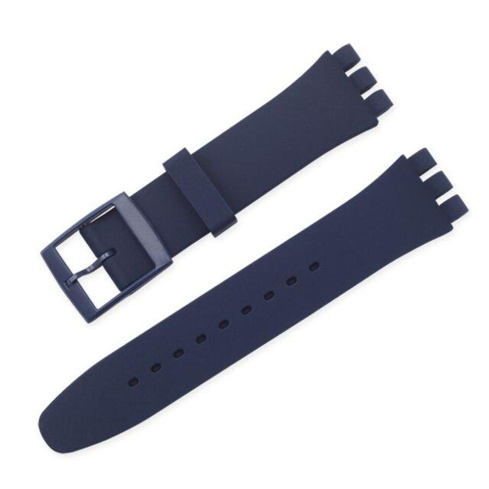 (navy blue, 17mm) Silicone Watchband Strap For Swatch Watch Band 12mm 16mm 17mm 19mm 20mm Waterproof Rubber Wrist Bracelet Accessories With Tools