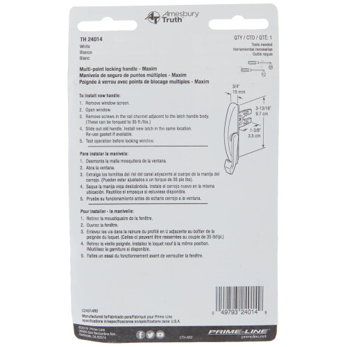 Truth TH 24014 Maxim Locking Handle White (Single Pack) 1