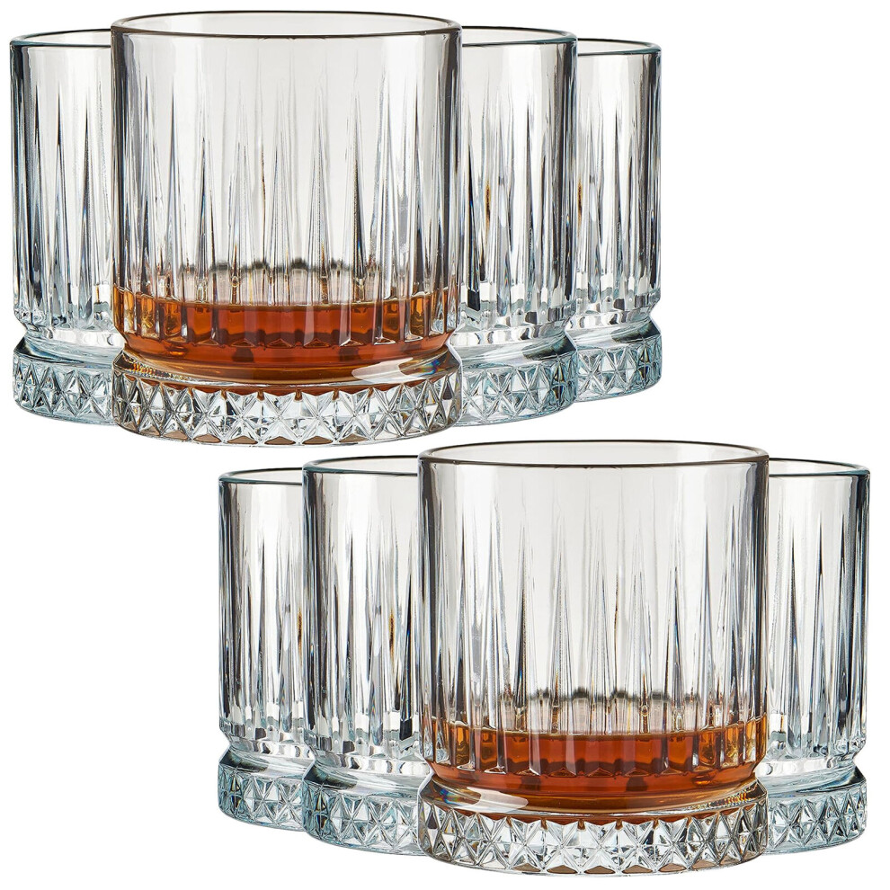 (2 Sets of 355ml) Drinking Whiskey Glass Tumblers Short Tall Highball Glassware Set 4/8