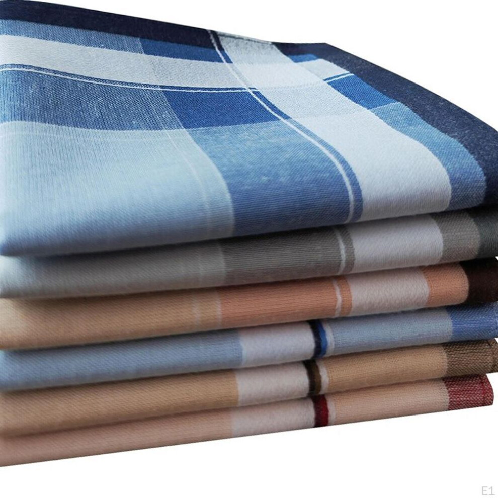 6x Men&apos;s Hands Mens Hankies Assorted 40cm Gifts For Men Square Birthday