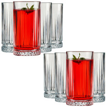 (2 Sets of 435ml) Drinking Whiskey Glass Tumblers Short Tall Highball Glassware Set 4/8