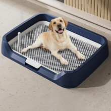 (blue) Dog Potty Pad Indoor Tray Keep Paws and Floors Clean Grids Pet Training Toilet for Small