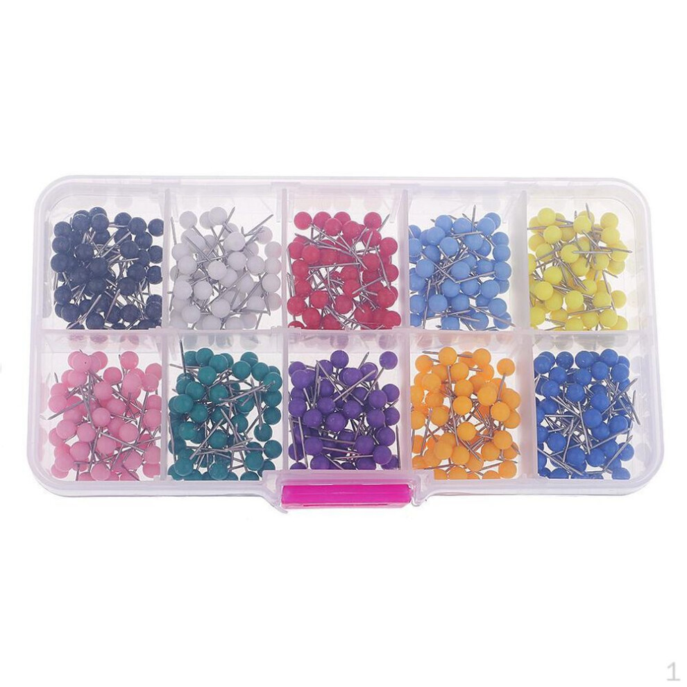Of 500 Pieces Round Beads Head Push Pins Office Drawing Mark Thumbtacks