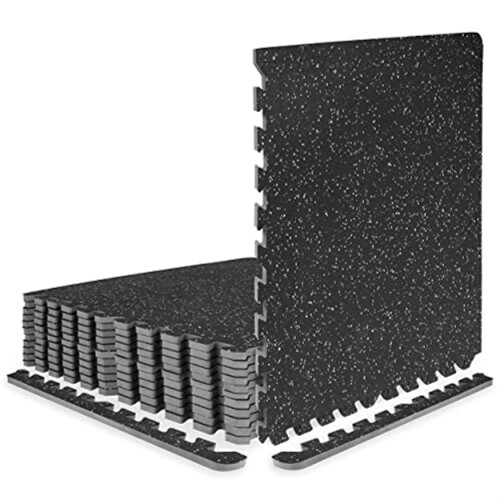 Rubber Top Exercise Puzzle Mat Grey 1/2-in 48sqft