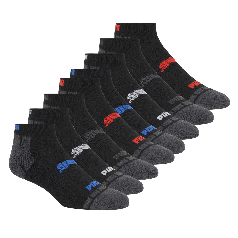 PUMA Mens 8 Pack Low Cut Running Socks Black 10 13 US