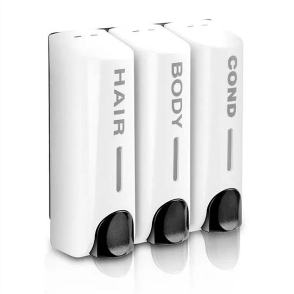 (white, 3 head) 1 PCS Soap Dispenser Wall-mount Shower Bath Shampoo Dispenser Liquid Soap Container Hotel Bathroom Kitchen Accessories