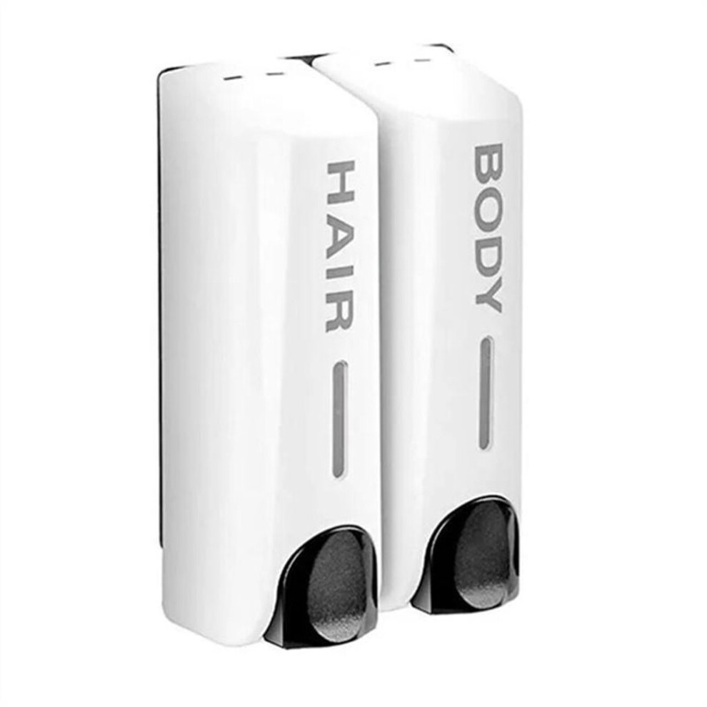 (white, 2 head) 1 PCS Soap Dispenser Wall-mount Shower Bath Shampoo Dispenser Liquid Soap Container Hotel Bathroom Kitchen Accessories