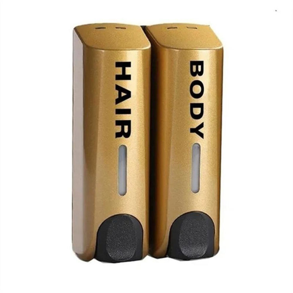 (gold, 2 head) 1 Pcs Soap Dispenser Wall-mount Shower Bath Shampoo Dispenser Liquid Soap Container Hotel Bathroom Kitchen Accessories