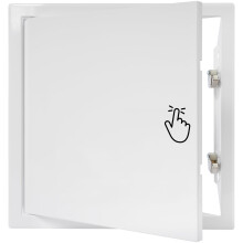 12 x 12 Inch Galvanized Steel Access Panel Door with Click Open/Close Mechanism for Indoor Use Opening Flap Cover Plate Latch Inspection Hatch White P