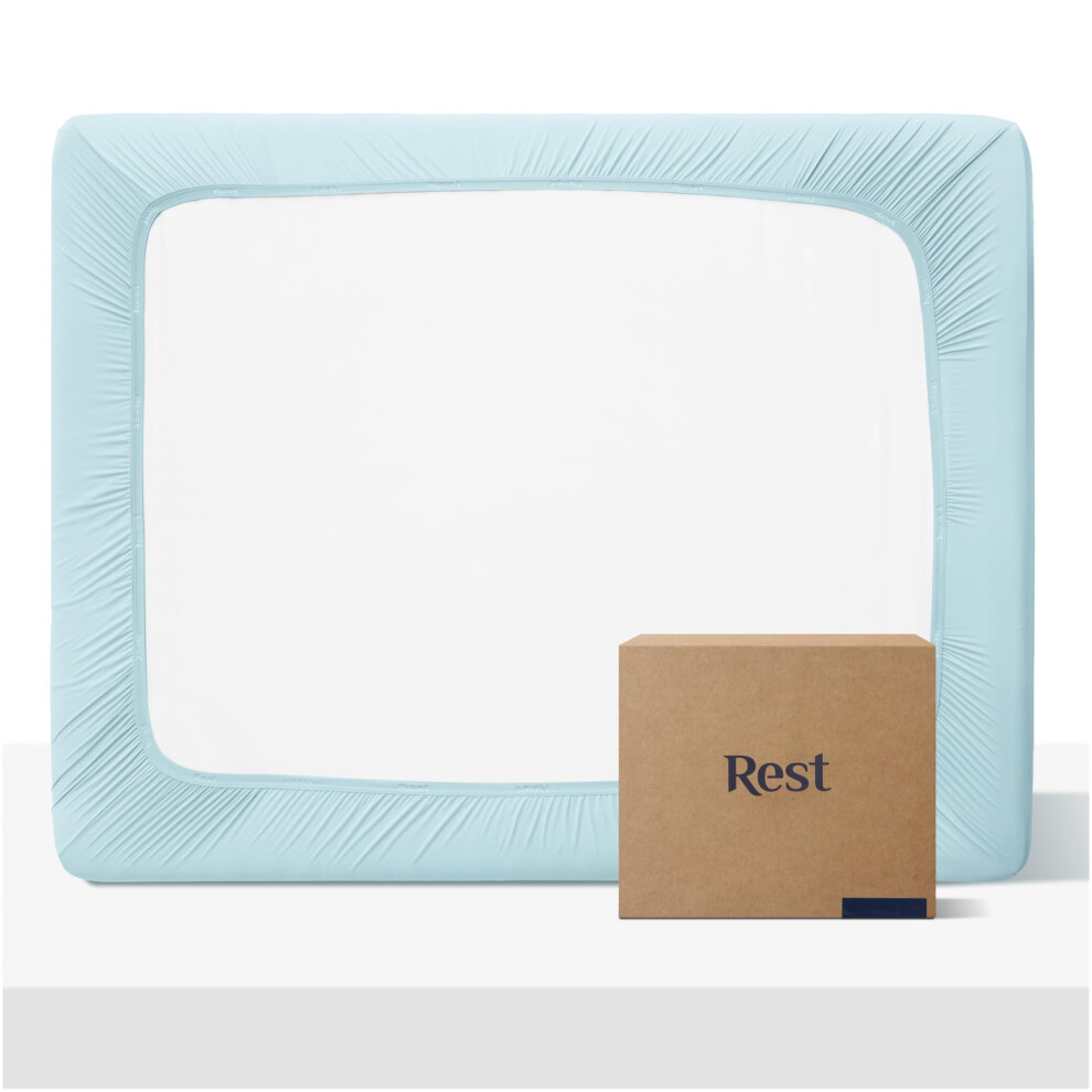 Drap-housse REST Evercool+ King Size Bleu clair 15"" de profondeur (jusqu'    18"") Literie respirante pour les dormeurs chauds et les sueurs nocturn