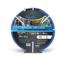 BluSeal Heet/Koud Water Rubberen Tuinslang 100% Rubber Ultralicht Supersterk 500 PSI 50F tot 190F Graden Hoge Sterkte Polyester Gevlochten (3/4"" x 6'