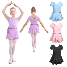 (Purple, 130cm) Children Gymnastics Ballet Dance Dress Kids Dancewear