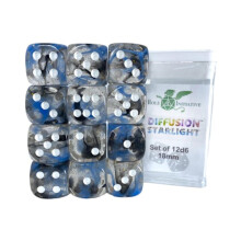 Roll 4 Initiativ D6 18mm Starlight w/White (12)