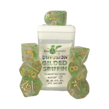 Roll 4 Initiativ Diffusion Poly Set - Gilded Griffin w/Creature Symbol (7)