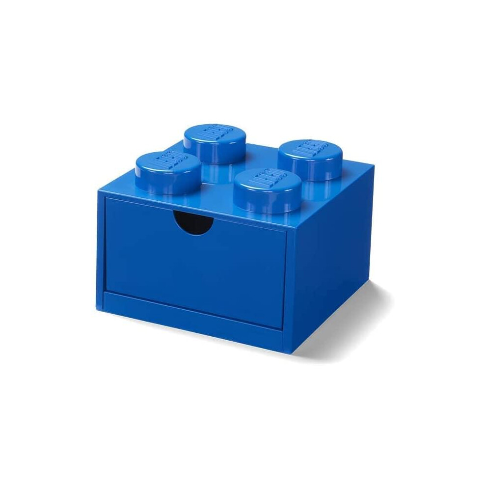 LEgO Desk Drawer 4 Knobs Stackable Storage Box  Blue