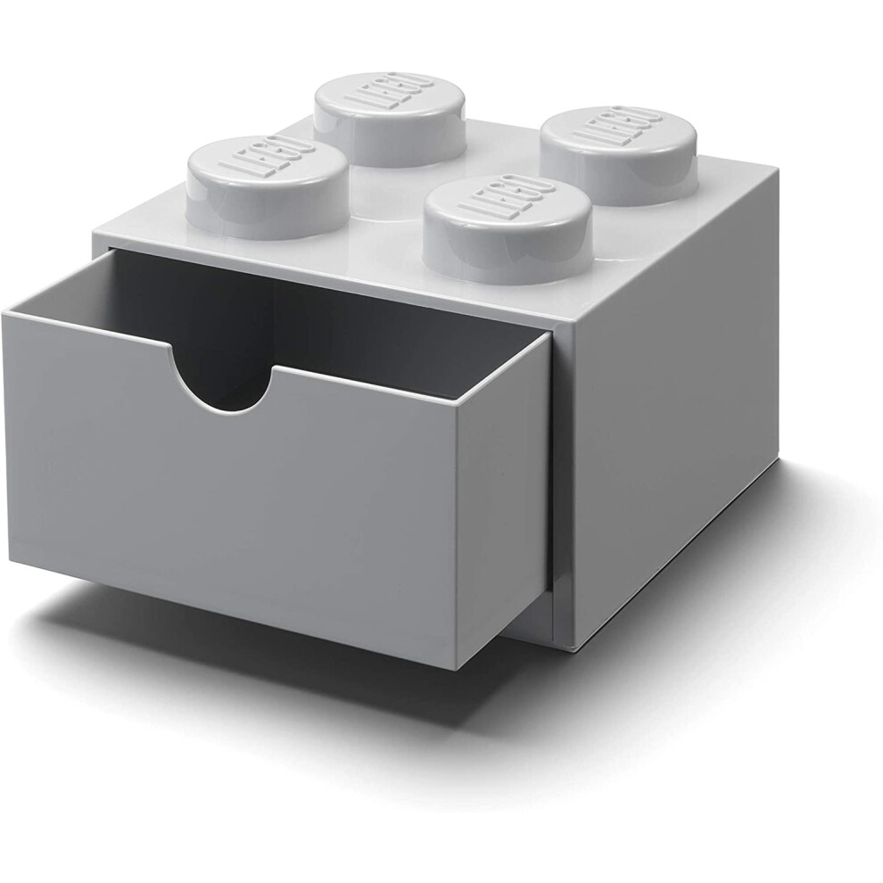 LEgO Desk Drawer 4 Knobs Stackable Storage Box  grey