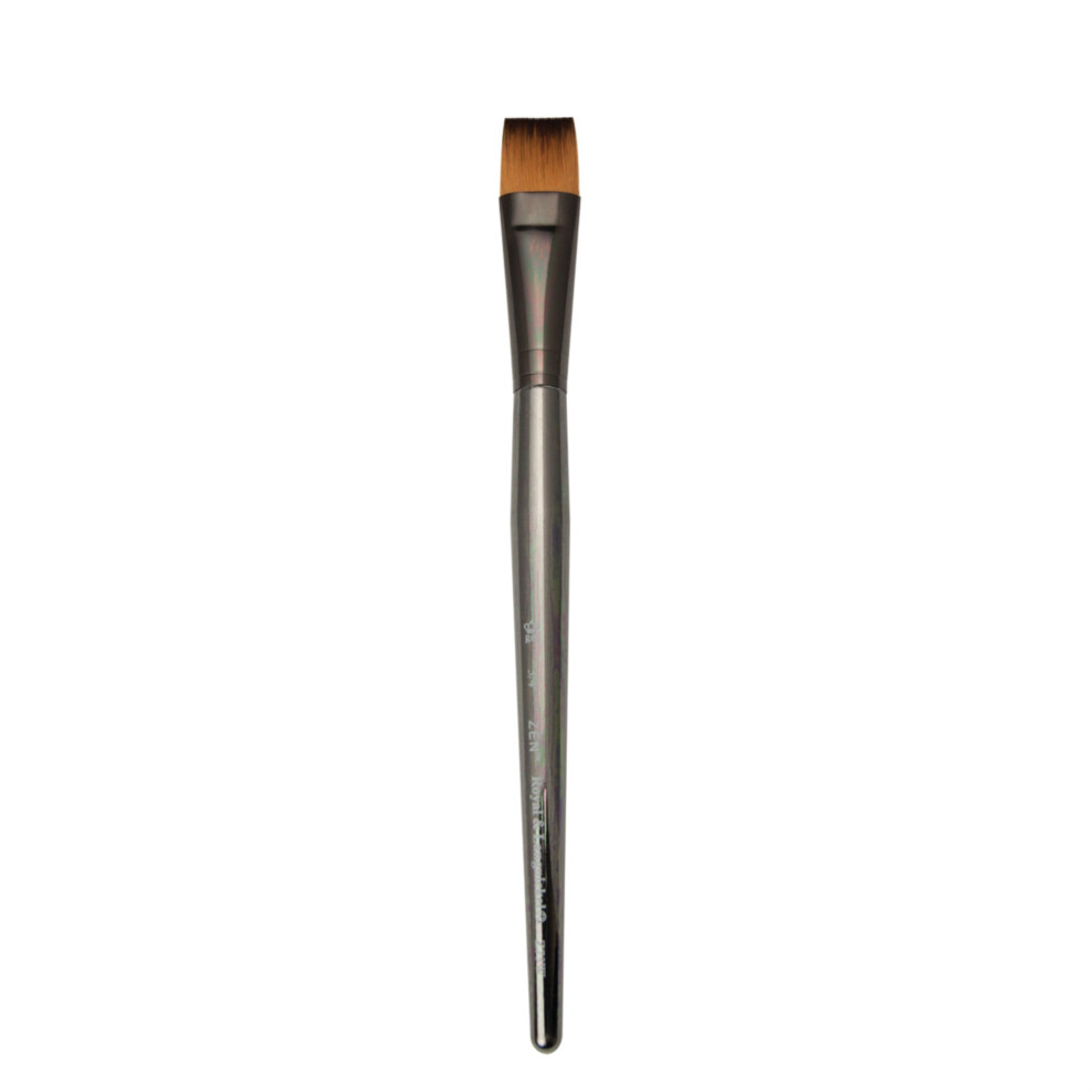 Royal Brush Zen Series 73 Synthetic All Media Brush  Short Handle  Flat Wash  3/4