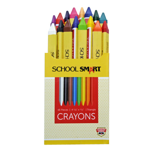 School Smart Triangular Crayons Zestaw 16 1