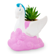 Disney Hercules Pegasus 3-palcov keramick mini kvetin c s umel mi sukulentmi