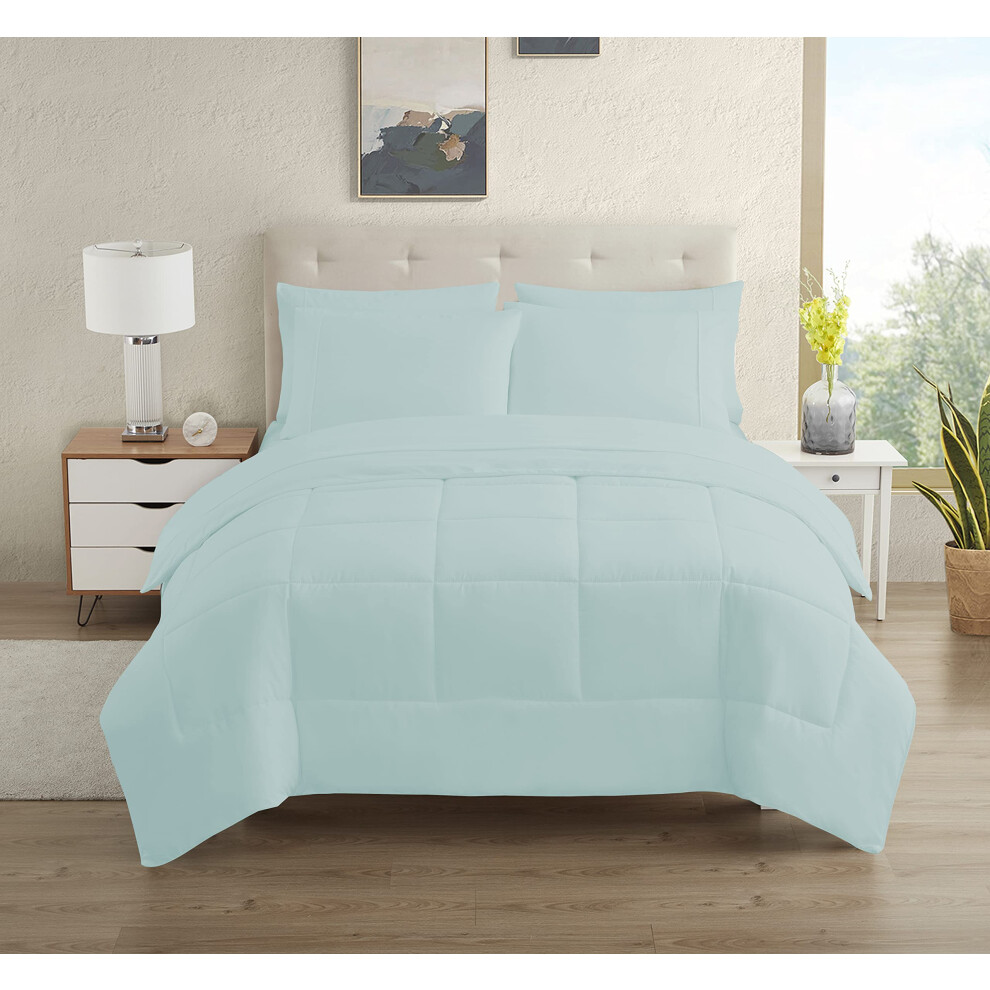 Ensemble de literie universitaire essentiel pour dortoir, ensemble de couette 5 pi   ces pour lit double XL dans un sac pour    tudiants universitair